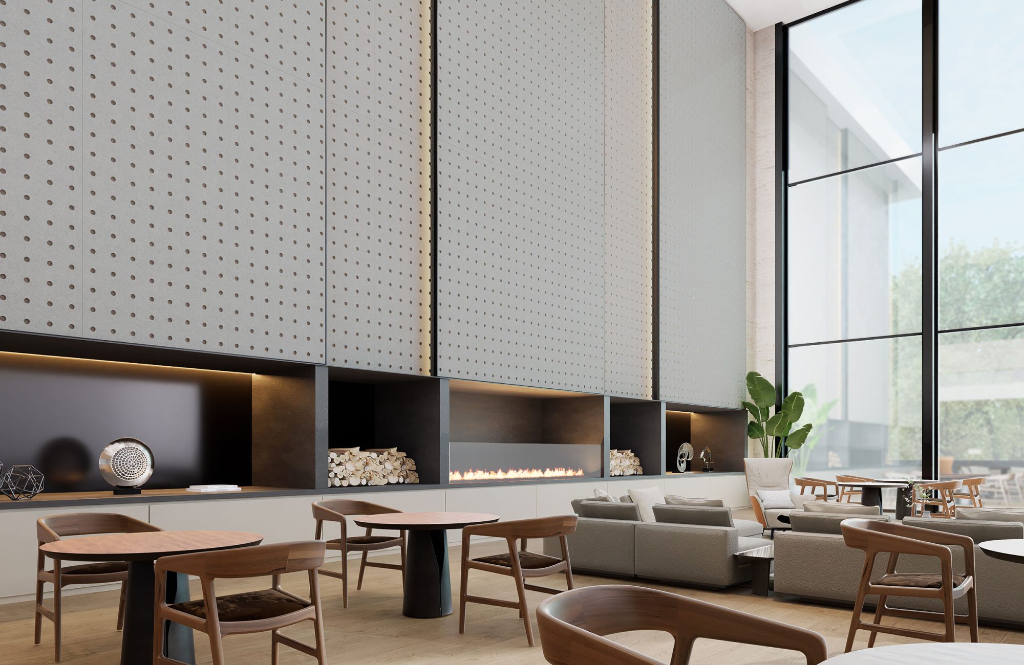 Pixel, Circle Wall Panels | Pistachio, Walnut | Premier Collection