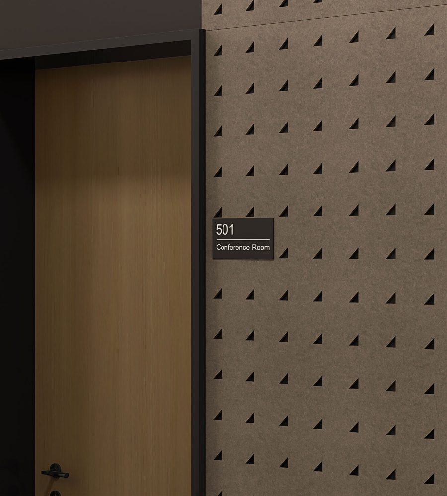 Pixel, Triangle Wall Panels | Walnut, Piano Black | Premier Collection