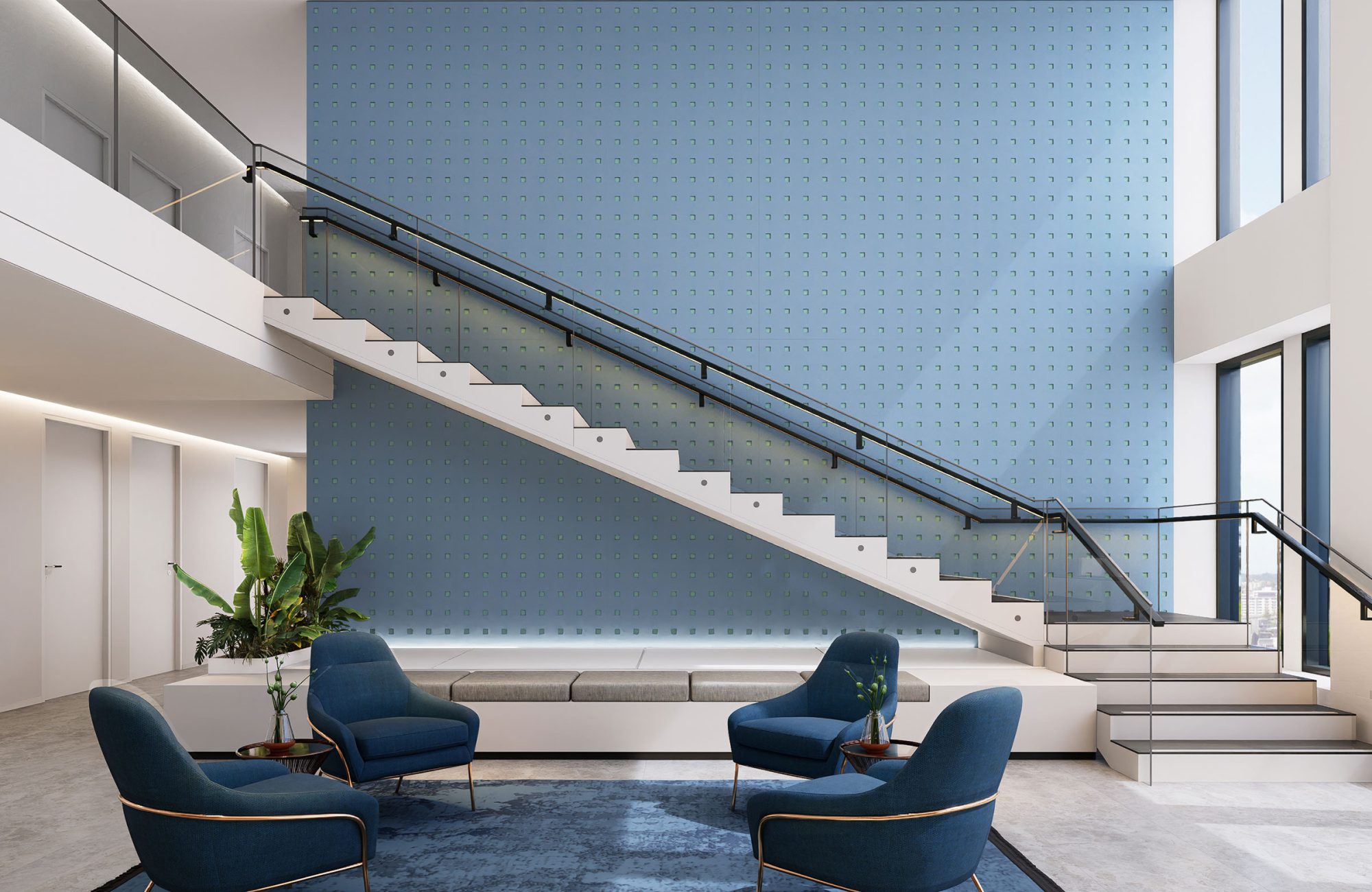 Pixel, Square Wall Panels | Marine, Sea Salt | Premier Collection