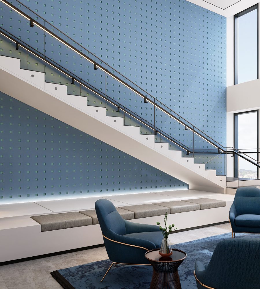 Pixel, Square Wall Panels | Marine, Sea Salt | Premier Collection