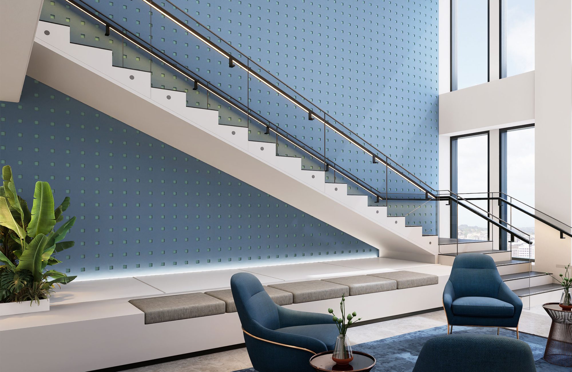 Pixel, Square Wall Panels | Marine, Sea Salt | Premier Collection
