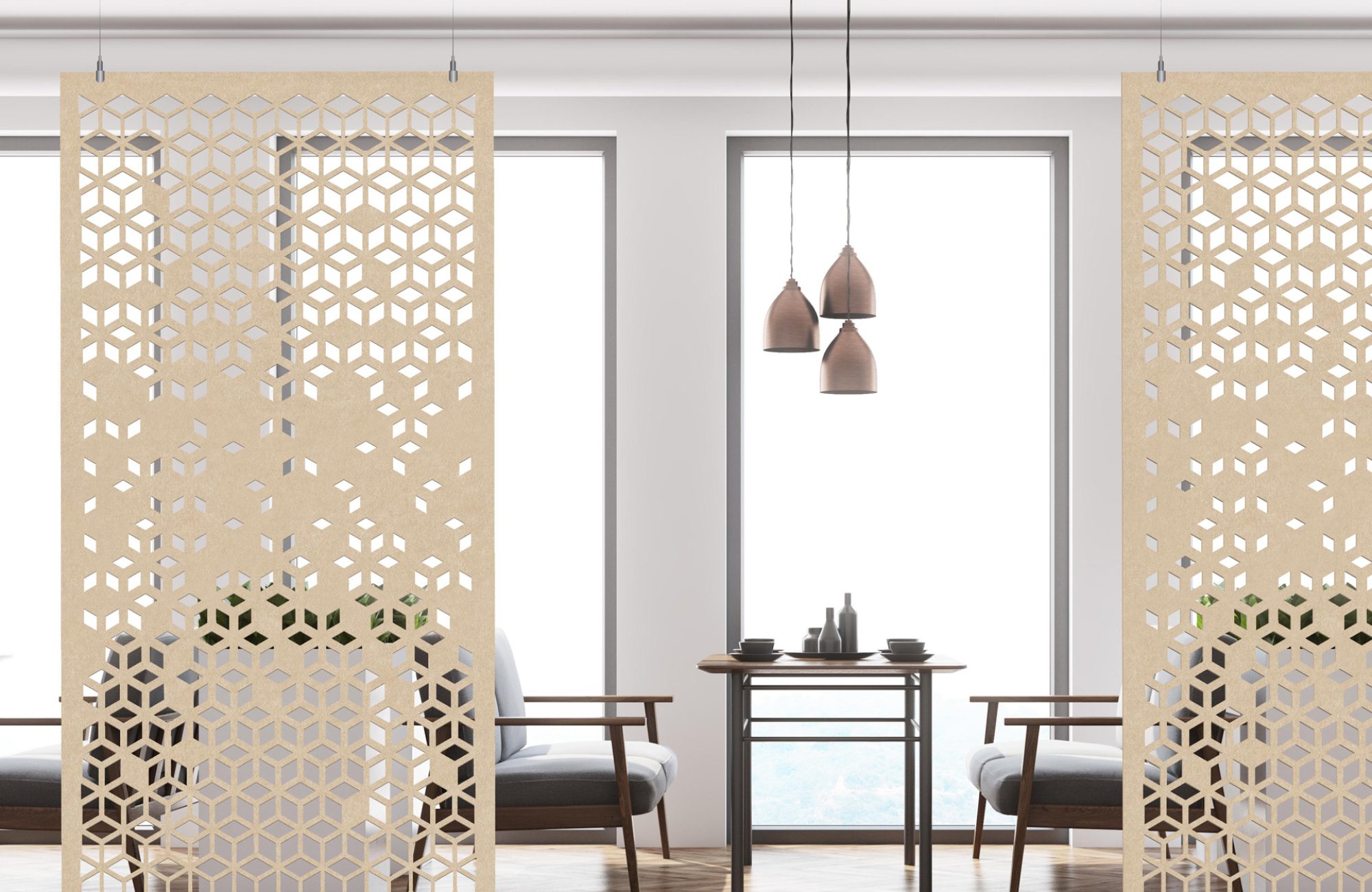 Creative Cut, Blizzard Wall Screens | Ivory | Premier Collection