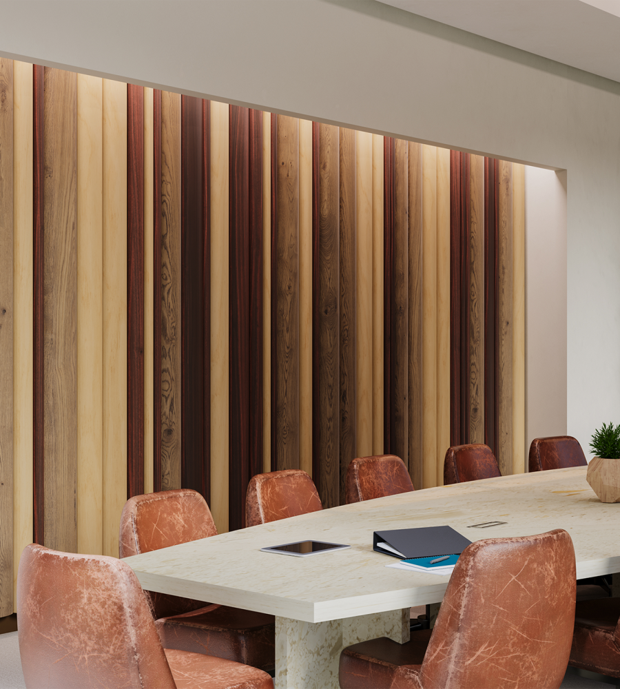 Filter Wall Panels, Bars | Teak, Mocha Legno, Baltic Birch | WoodGrain Collection