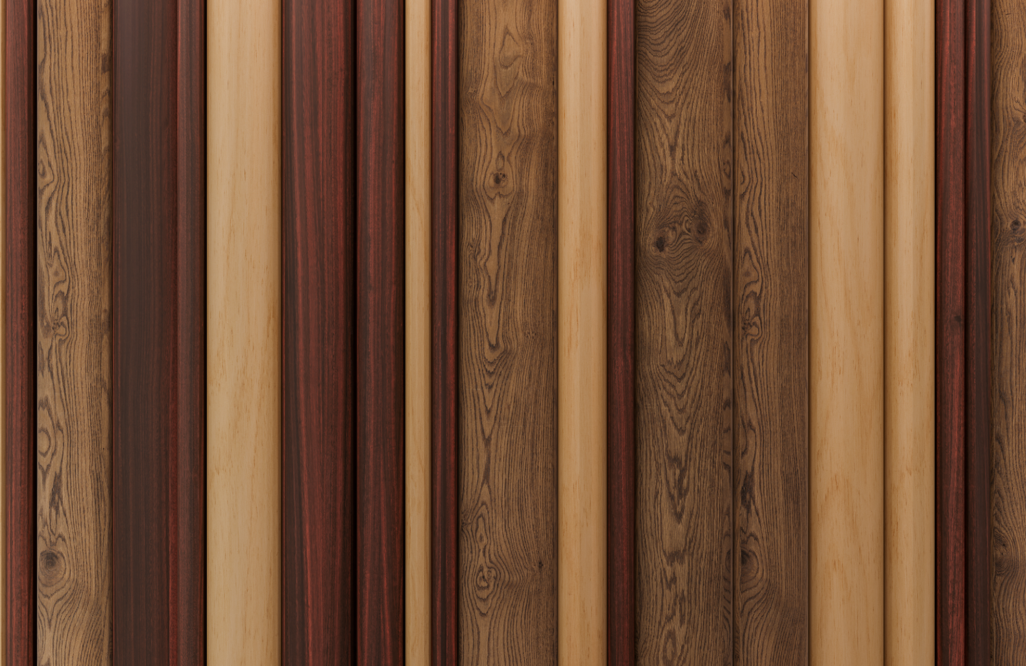 Filter Wall Panels, Bars | Teak, Mocha Legno, Baltic Birch | WoodGrain Collection