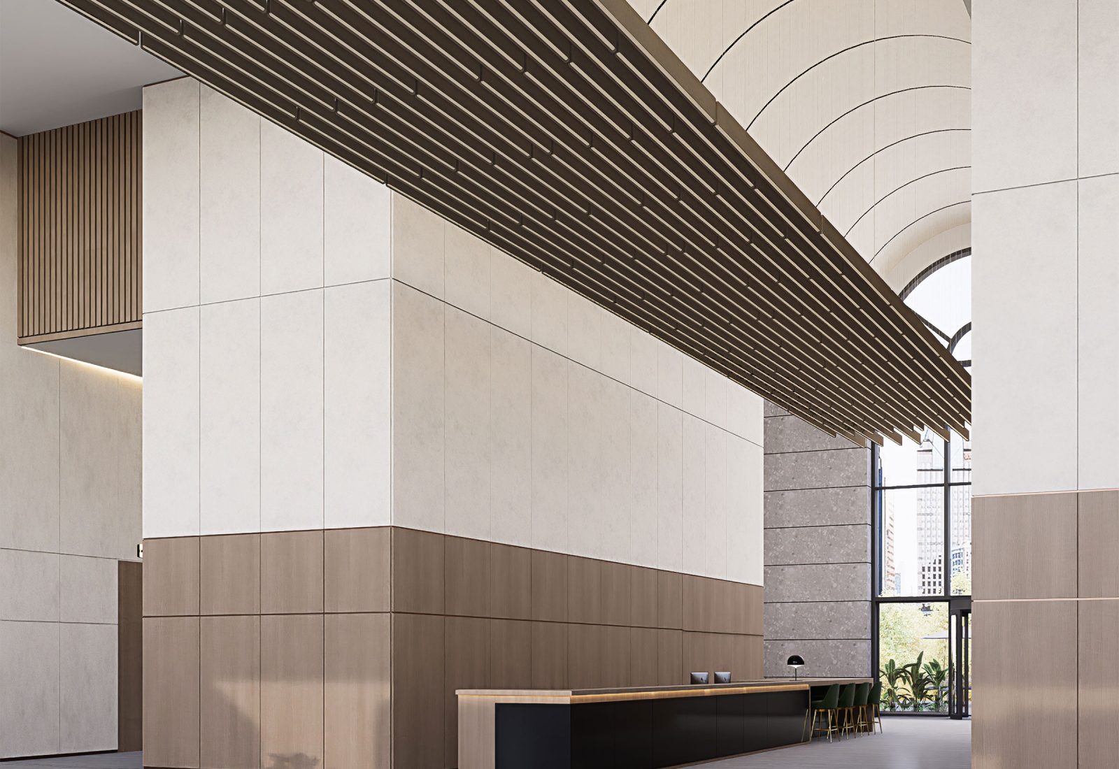 Sway Ceiling Baffles | Walnut, Ivory | Premier Collection