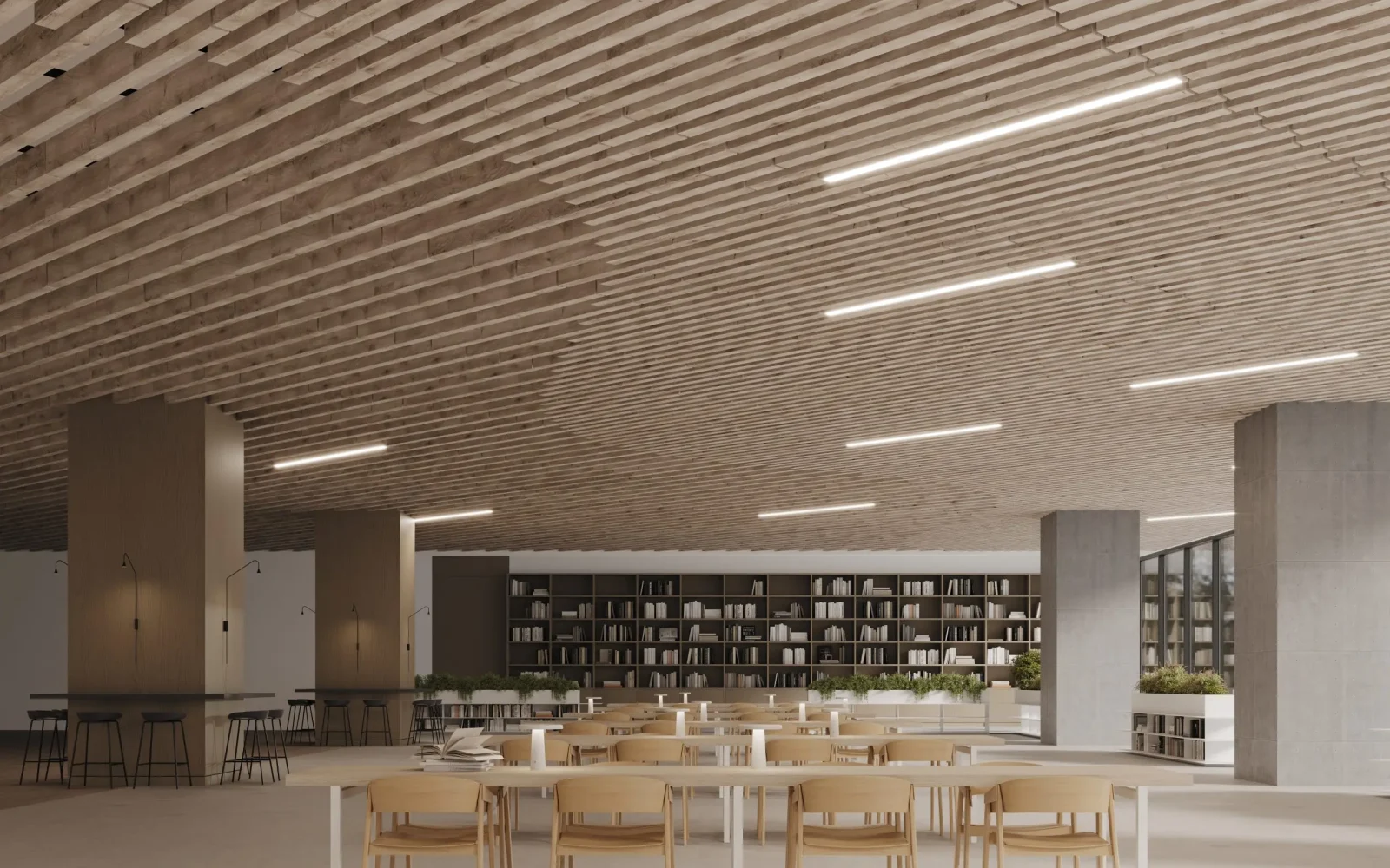 Truss Ceiling Baffles | Loft | WoodGrain Collection