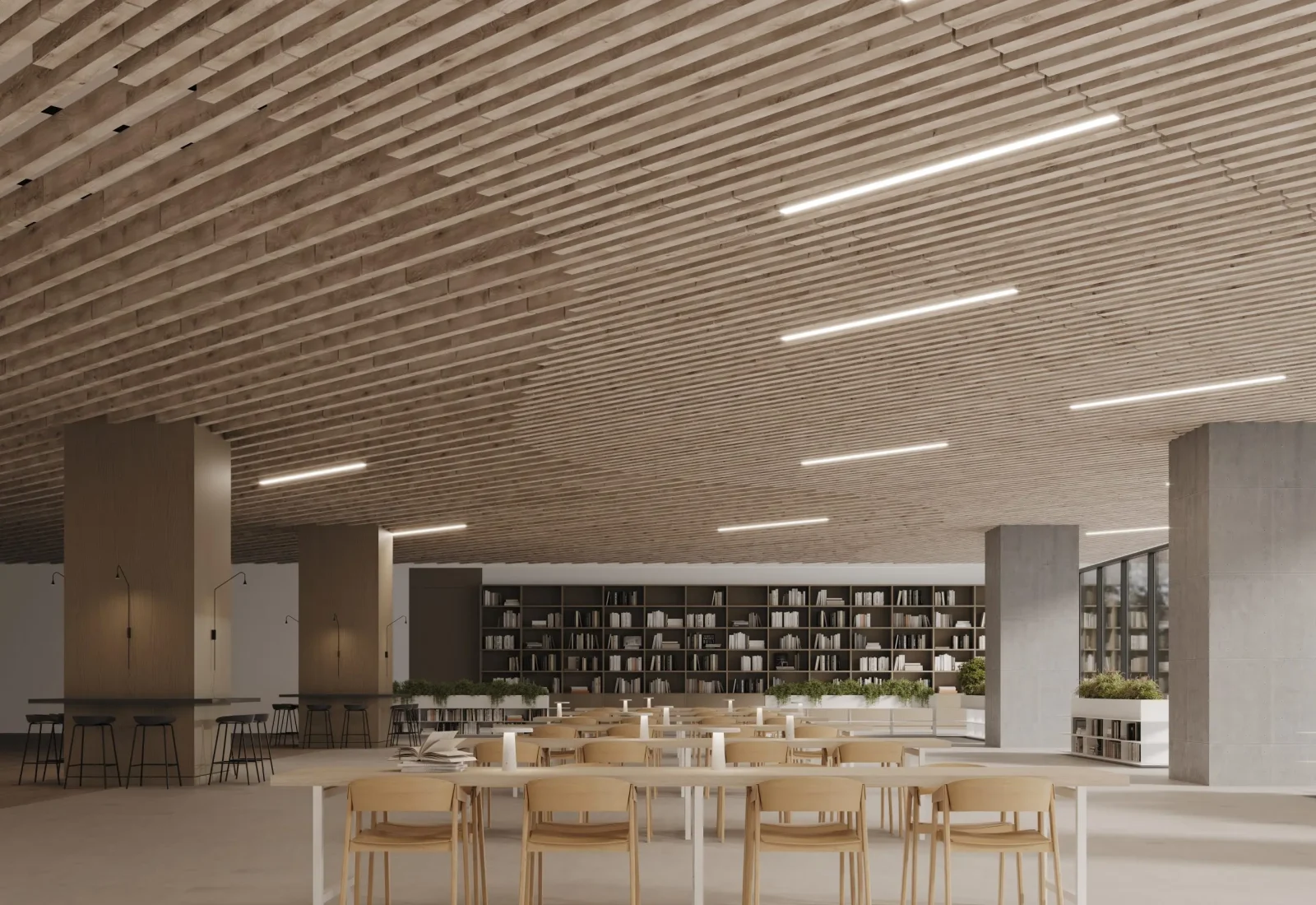 Truss Ceiling Baffles | Loft | WoodGrain Collection