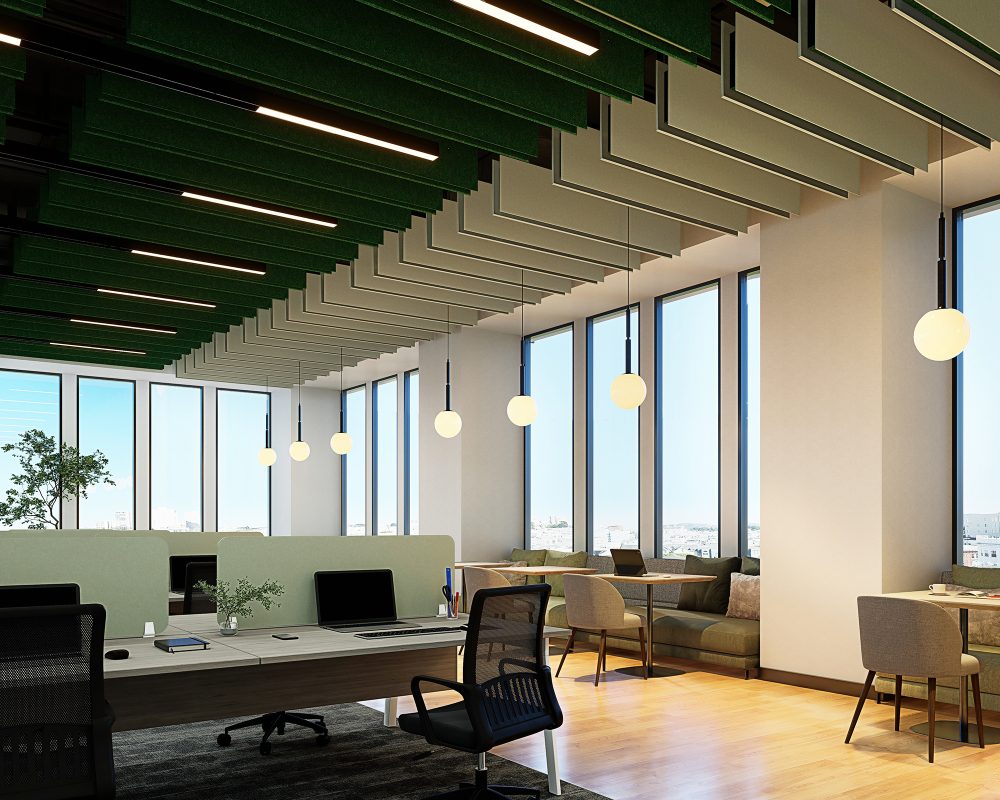 Stack Ceiling Baffles | Celery, Quartz | Premier Collection