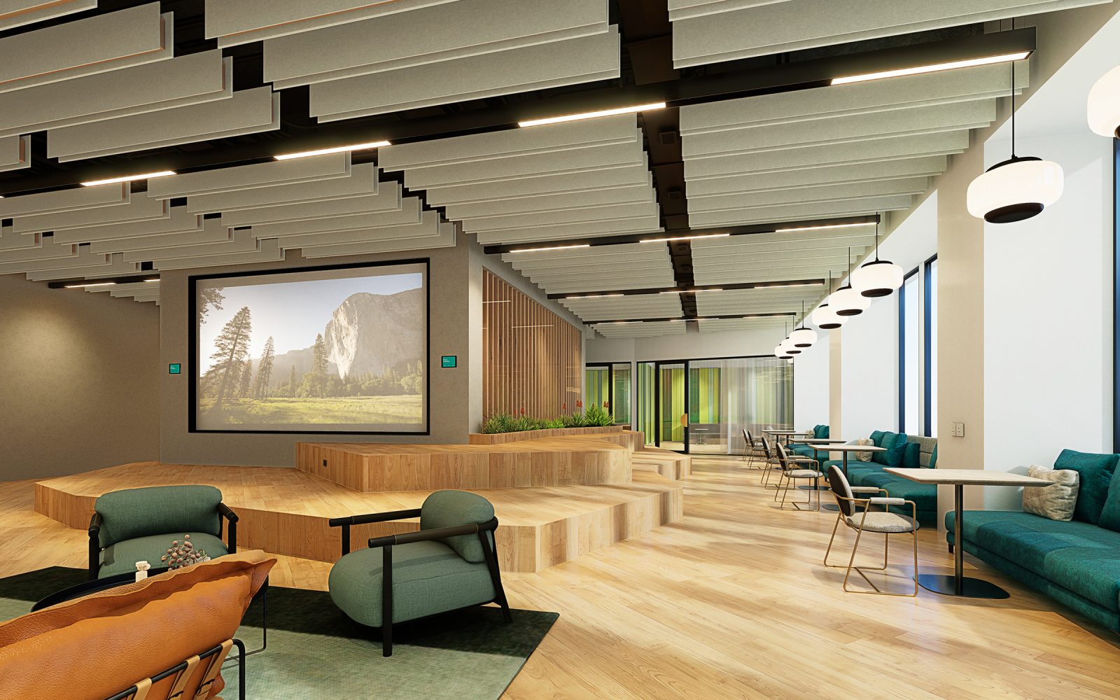 Stack Ceiling Baffles | Celery, Quartz | Premier Collection