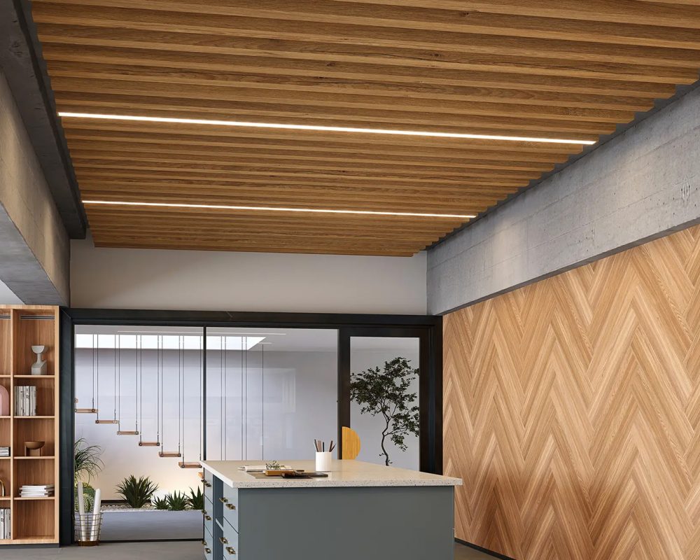 Truss Ceiling Baffles | Log Cabin | WoodGrain Collection