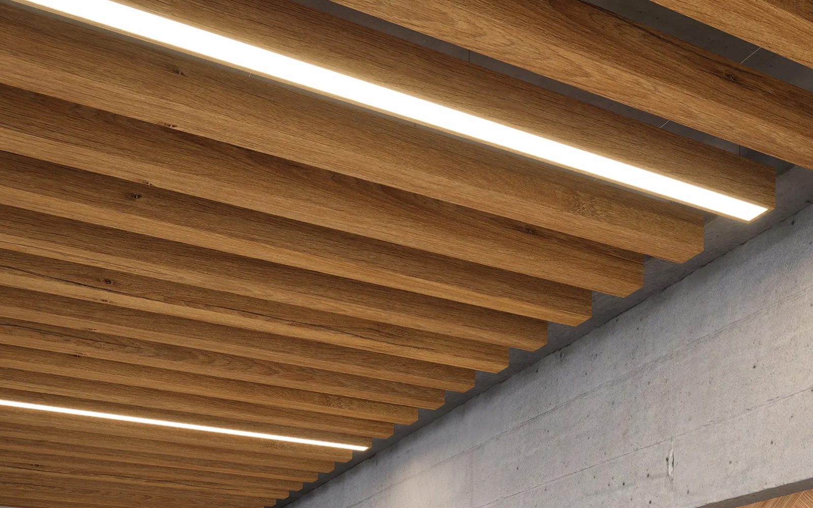 Truss Ceiling Baffles | Log Cabin | WoodGrain Collection
