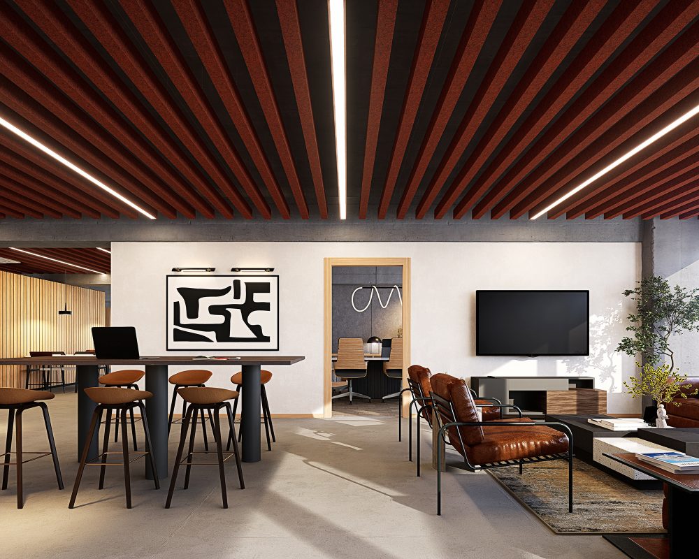 Truss Ceiling Baffles | Peppercorn | Premier Collection