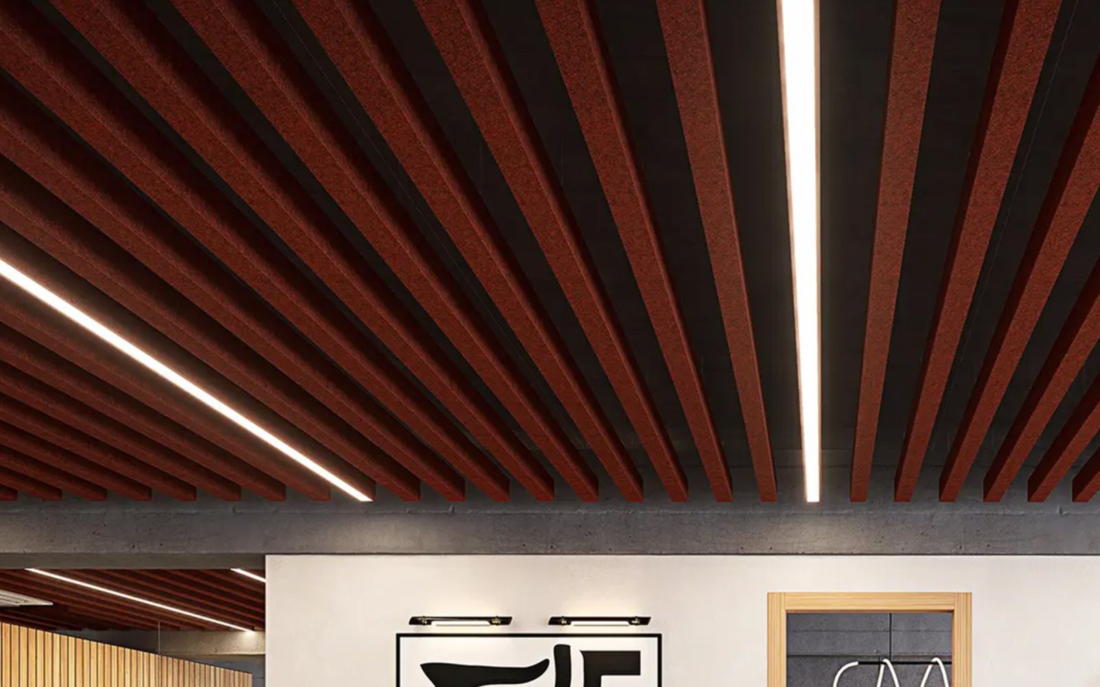 Truss Ceiling Baffles | Peppercorn | Premier Collection