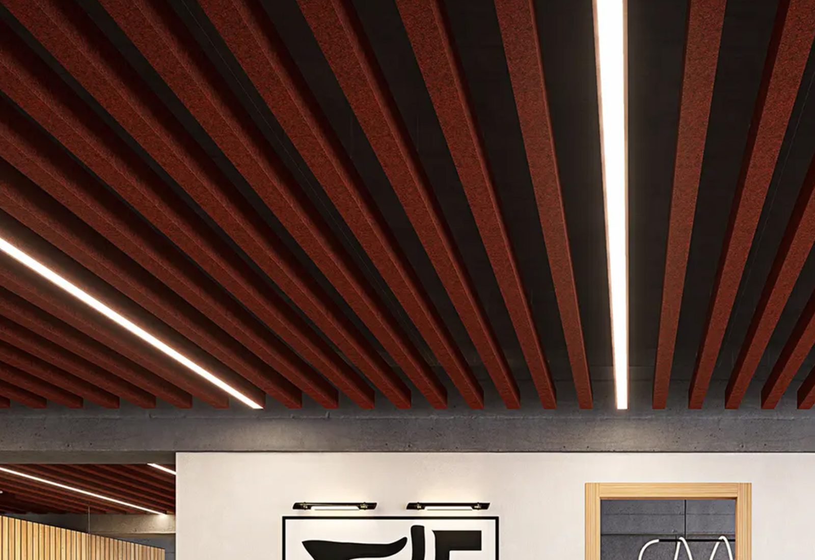Truss Ceiling Baffles | Peppercorn | Premier Collection