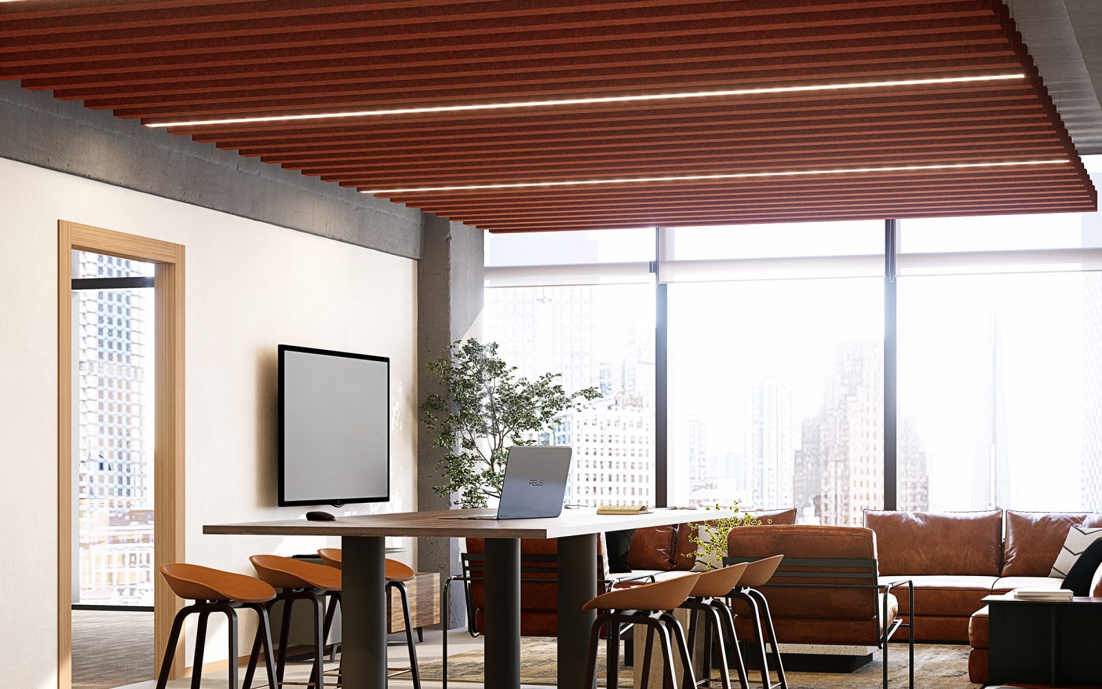 Truss Ceiling Baffles | Peppercorn | Premier Collection
