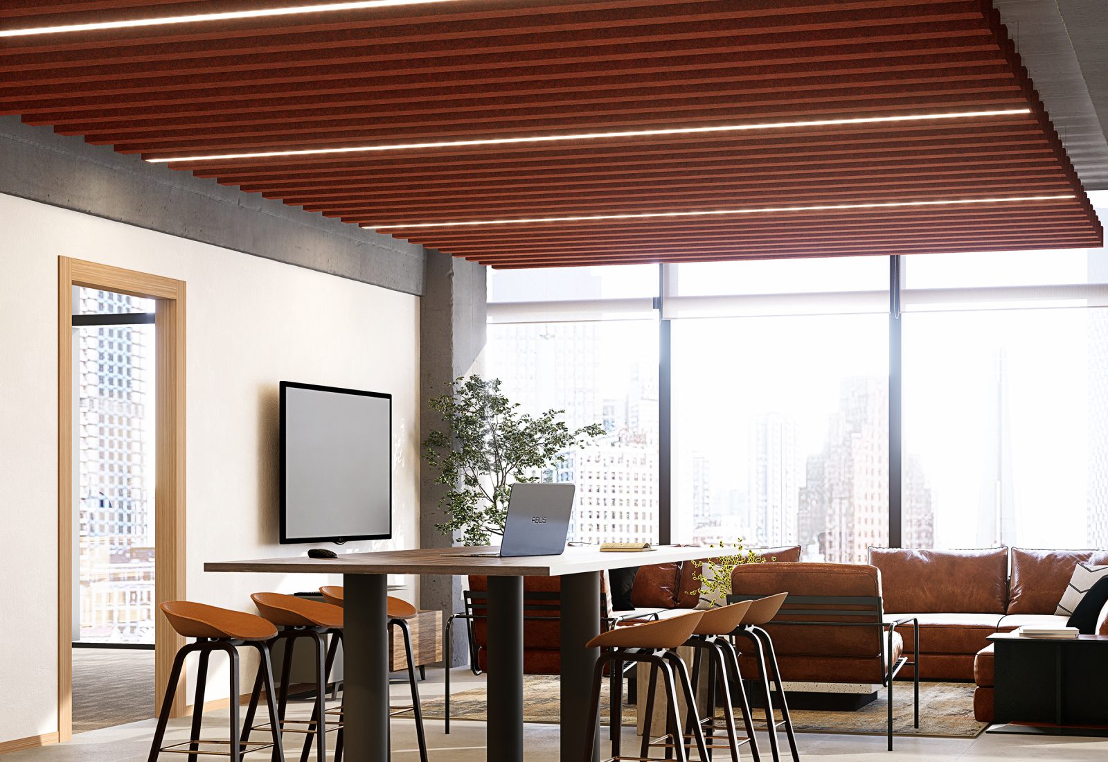 Truss Ceiling Baffles | Peppercorn | Premier Collection