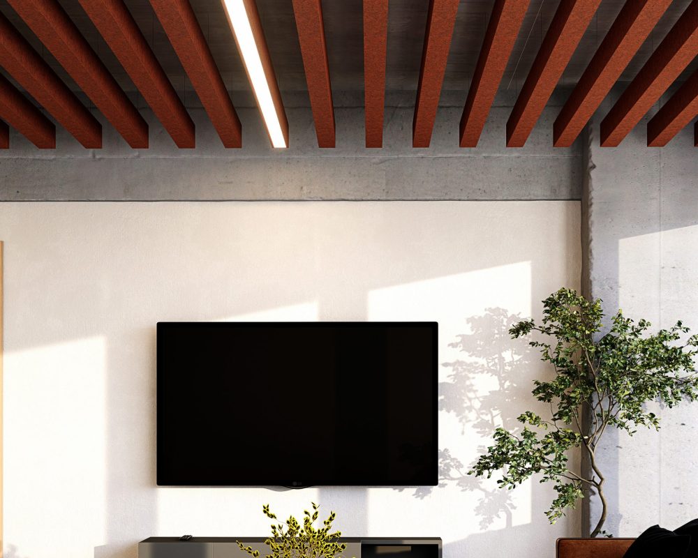 Truss Ceiling Baffles | Peppercorn | Premier Collection