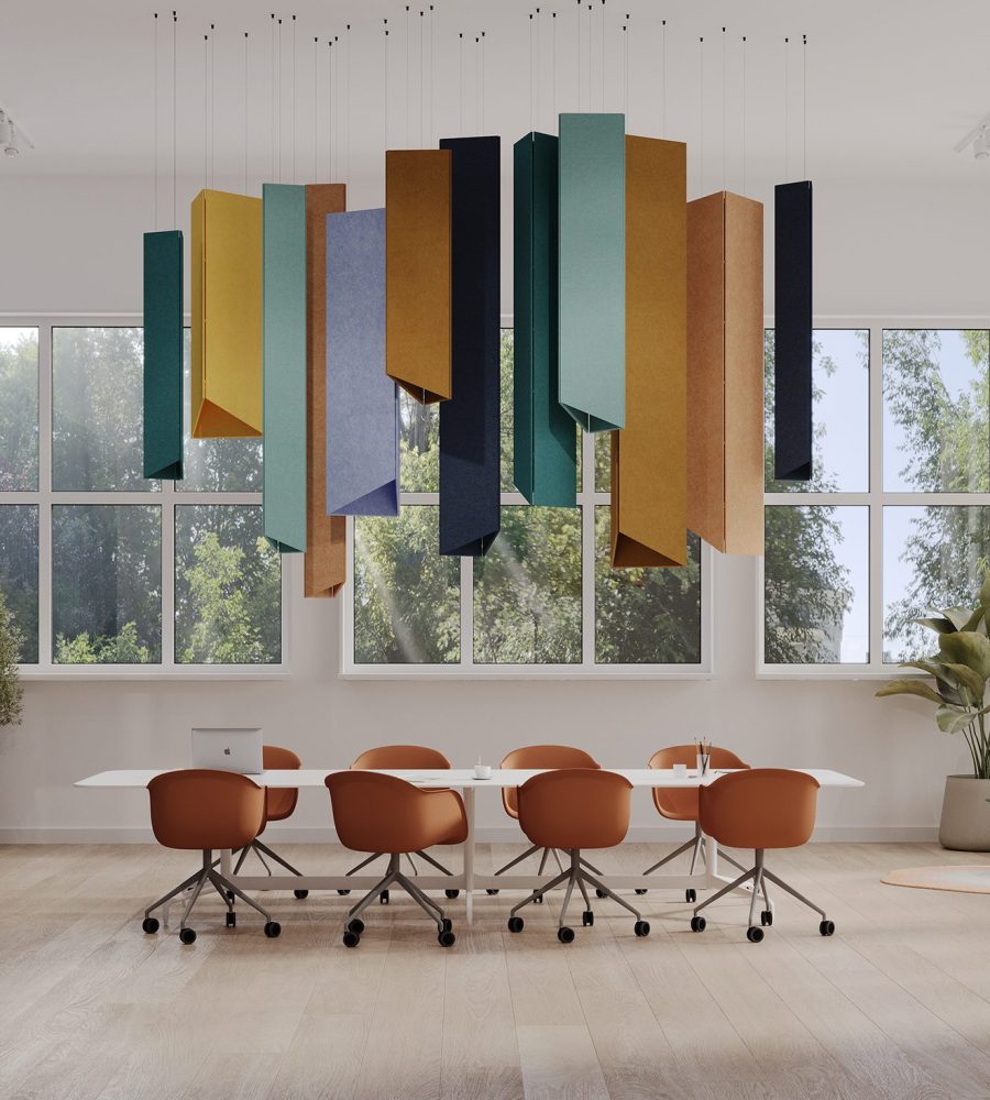 Pendant, Triangle Ceiling Clouds | Popcorn, Turmeric, Carrot, Peach, Periwinkle, Granite, Peacock, Sea Salt | Premier Collection