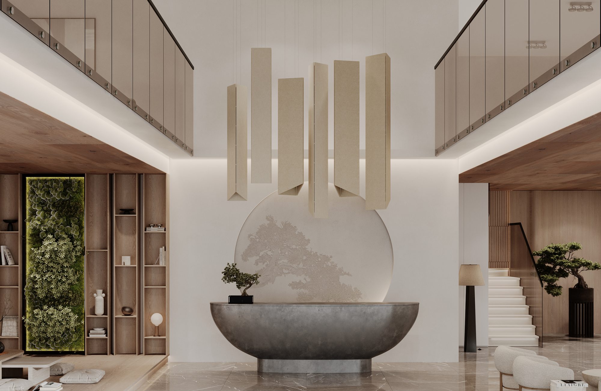 Pendant, Triangle Ceiling Clouds | Ivory | Premier Collection