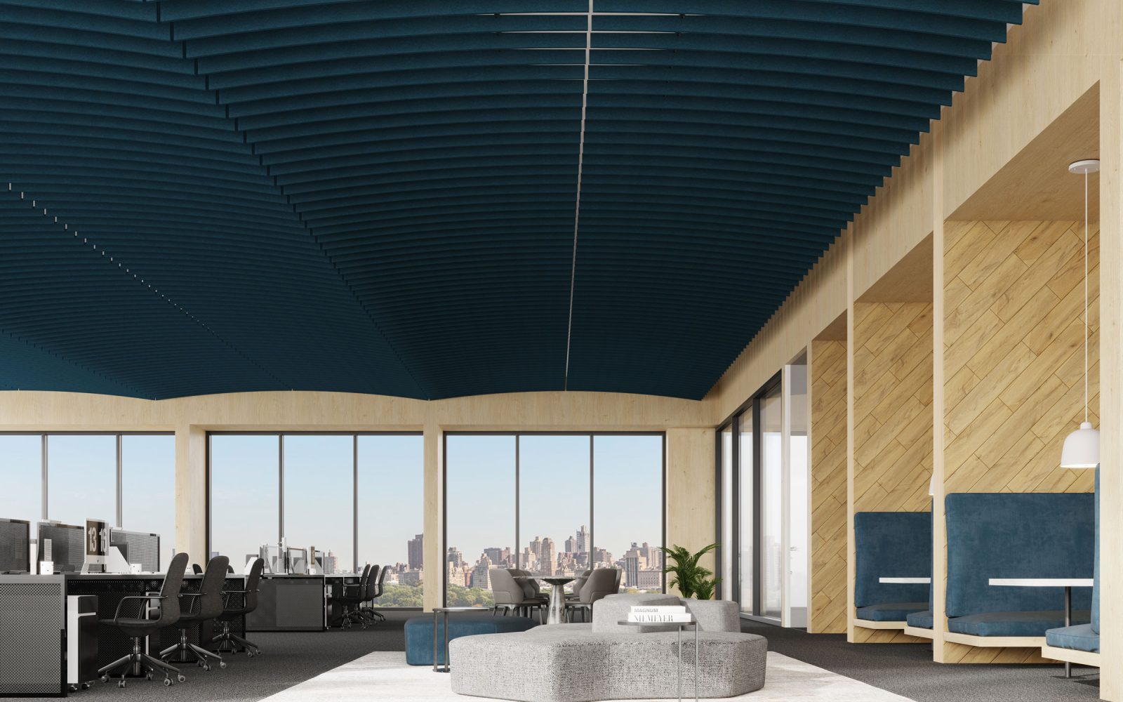 Arc Ceiling Baffles | Denim | Premier Collection