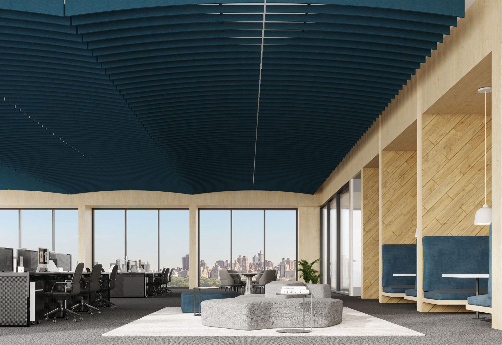 Arc Ceiling Baffles | Denim | Premier Collection