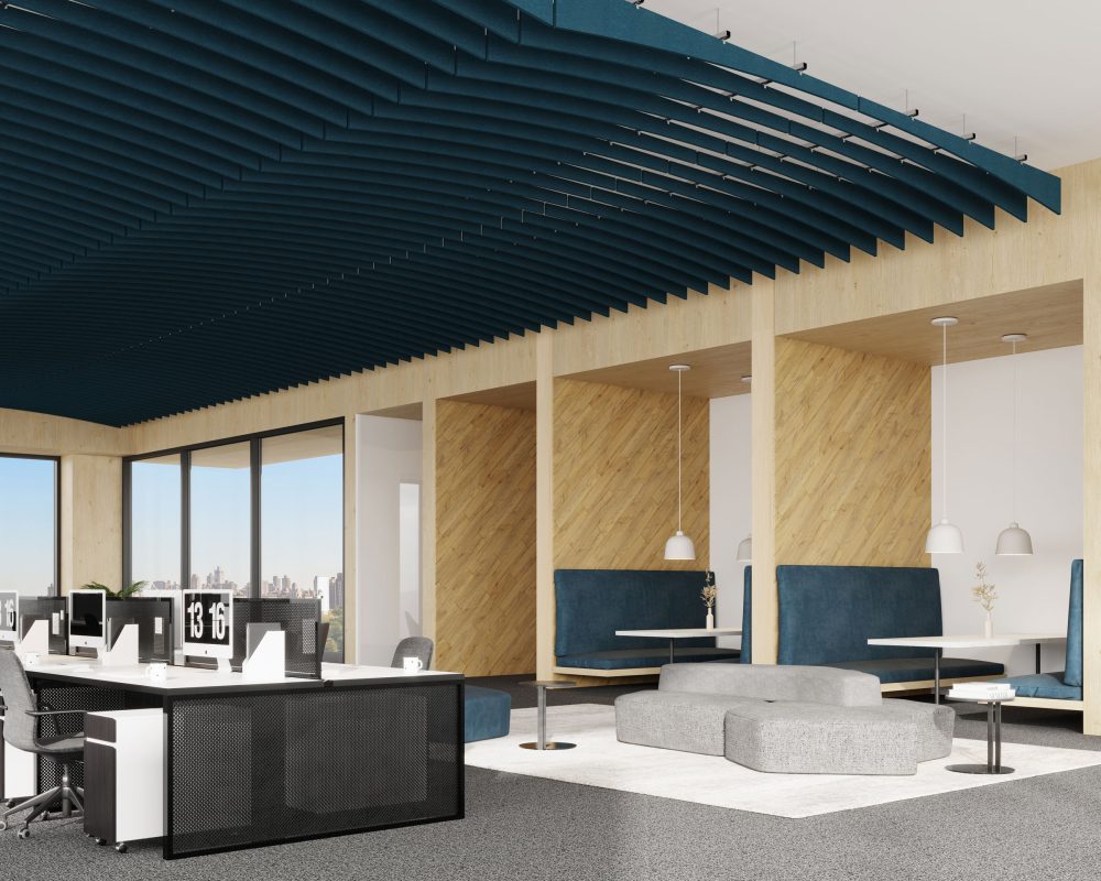 Arc Ceiling Baffles | Denim | Premier Collection