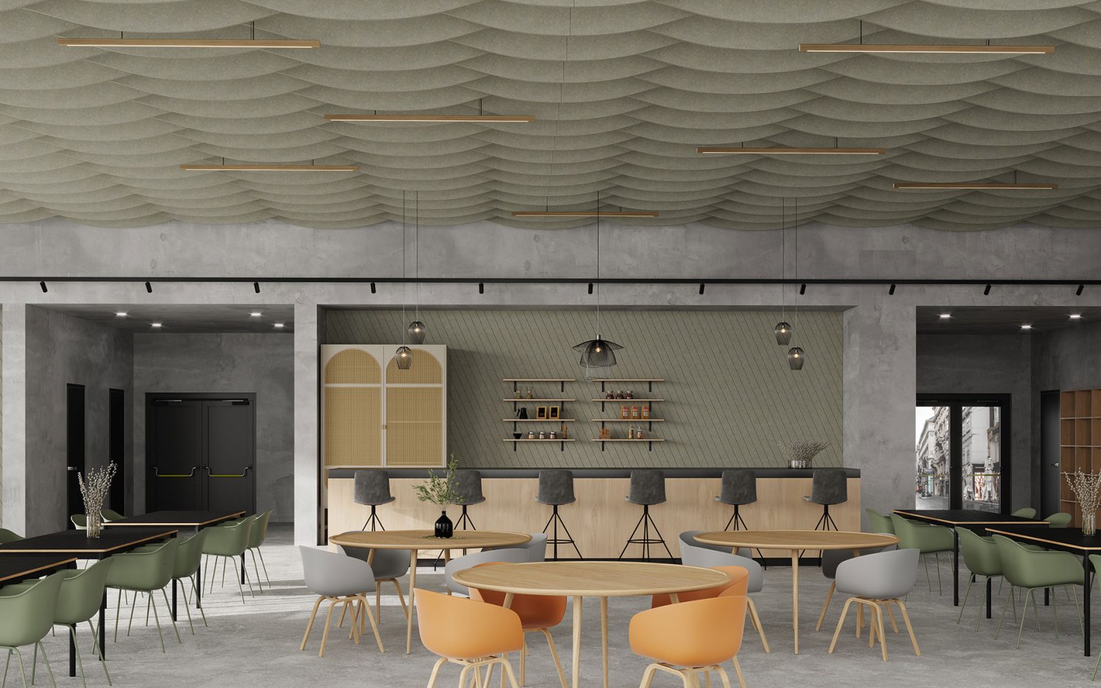 Curve Ceiling Baffles | Pistachio | Premier Collection