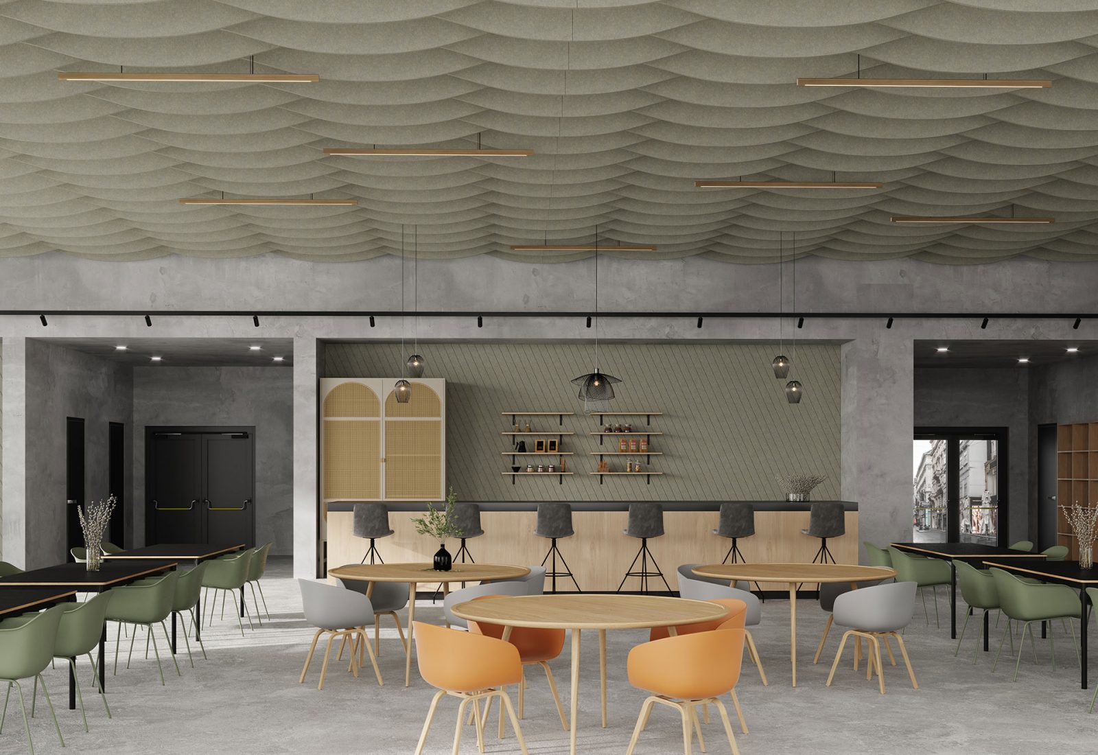 Curve Ceiling Baffles | Pistachio | Premier Collection