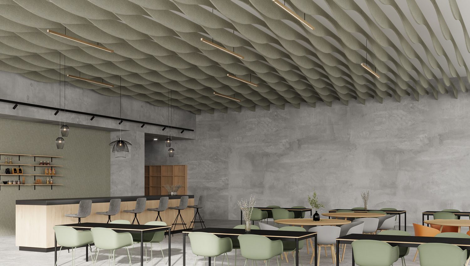 Curve Ceiling Baffles | Pistachio | Premier Collection