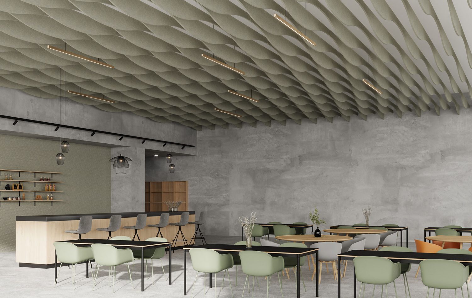 Curve Ceiling Baffles | Pistachio | Premier Collection