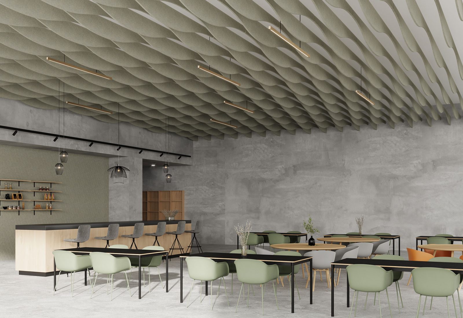Curve Ceiling Baffles | Pistachio | Premier Collection