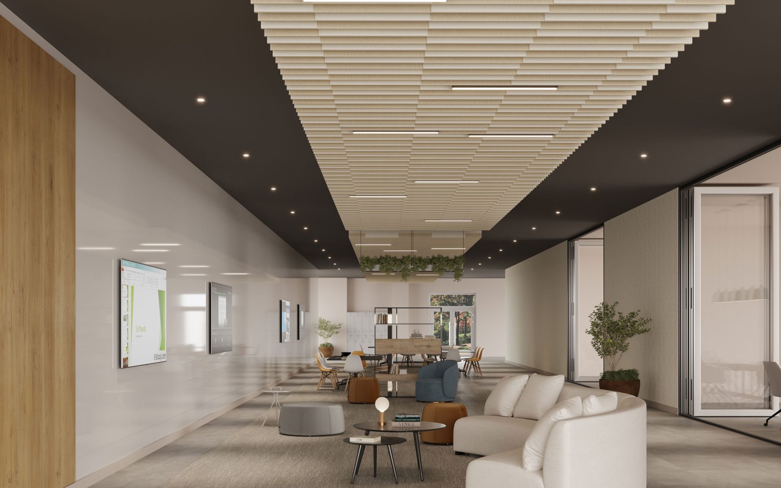 Groove Ceiling Baffles | Pearl & White | Premier Collection