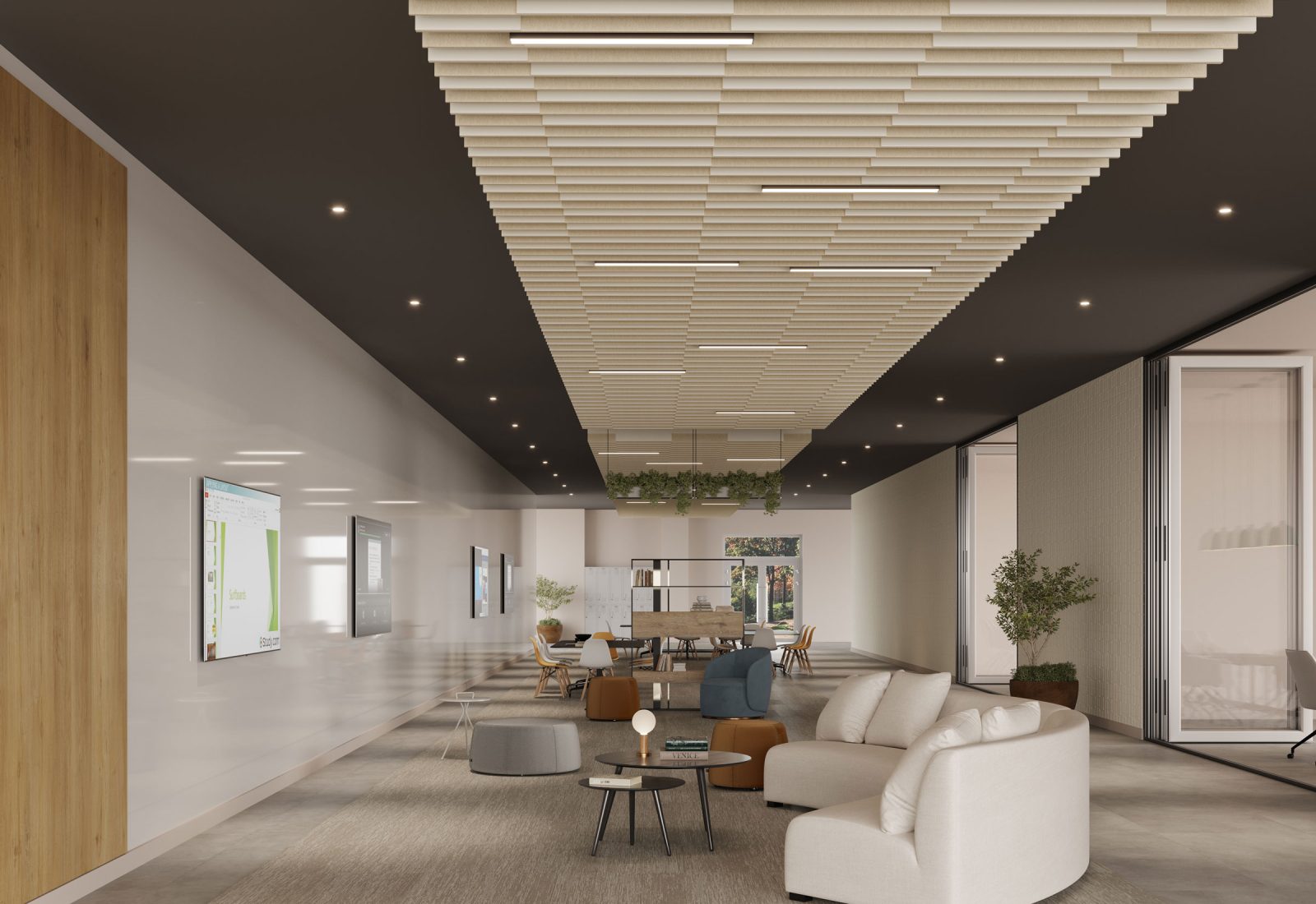 Groove Ceiling Baffles | Pearl & White | Premier Collection