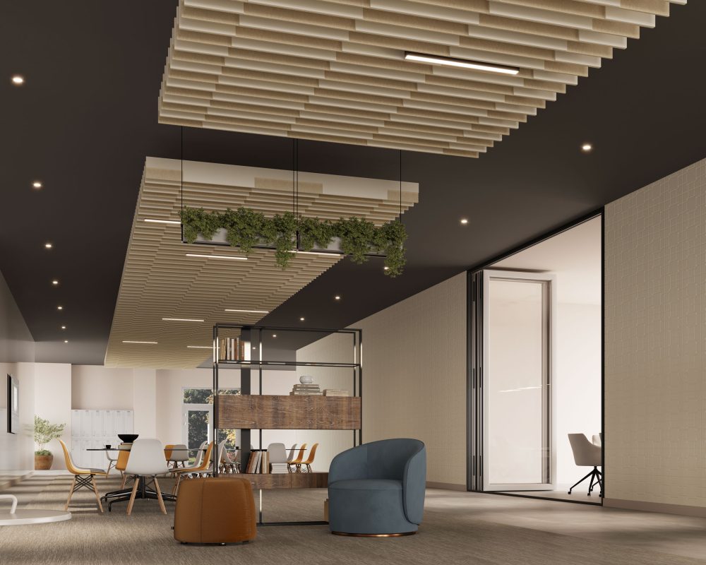 Groove Ceiling Baffles | Pearl & White | Premier Collection