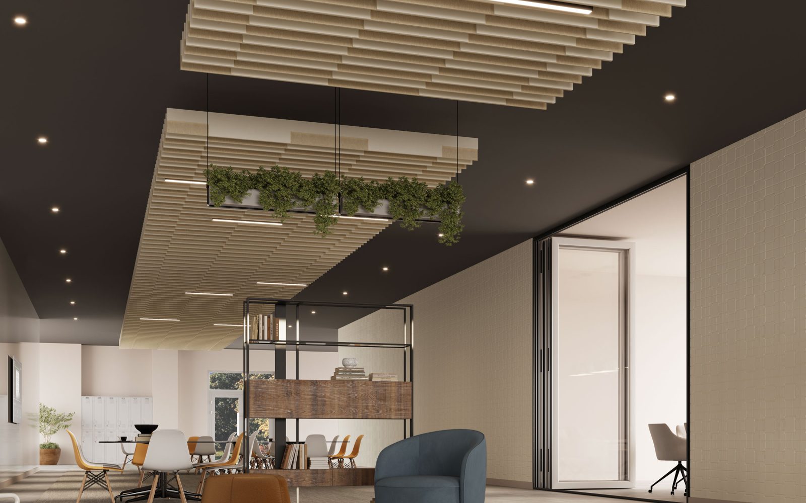 Groove Ceiling Baffles | Pearl & White | Premier Collection