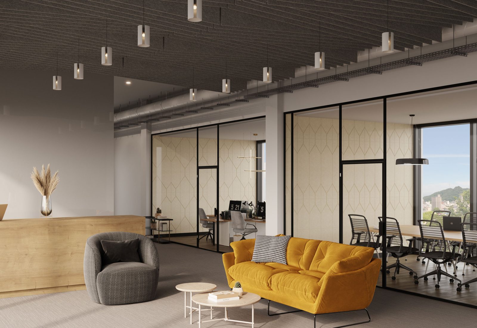 Wing Ceiling Baffles | Grey | Premier Collection