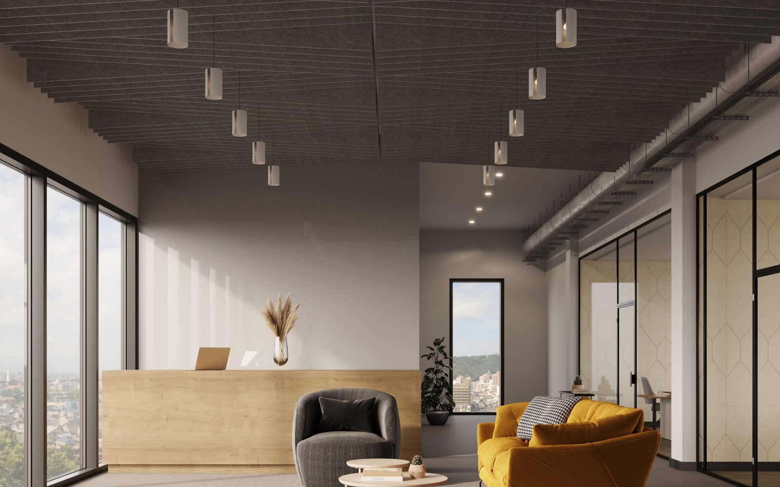 Wing Ceiling Baffles | Grey | Premier Collection