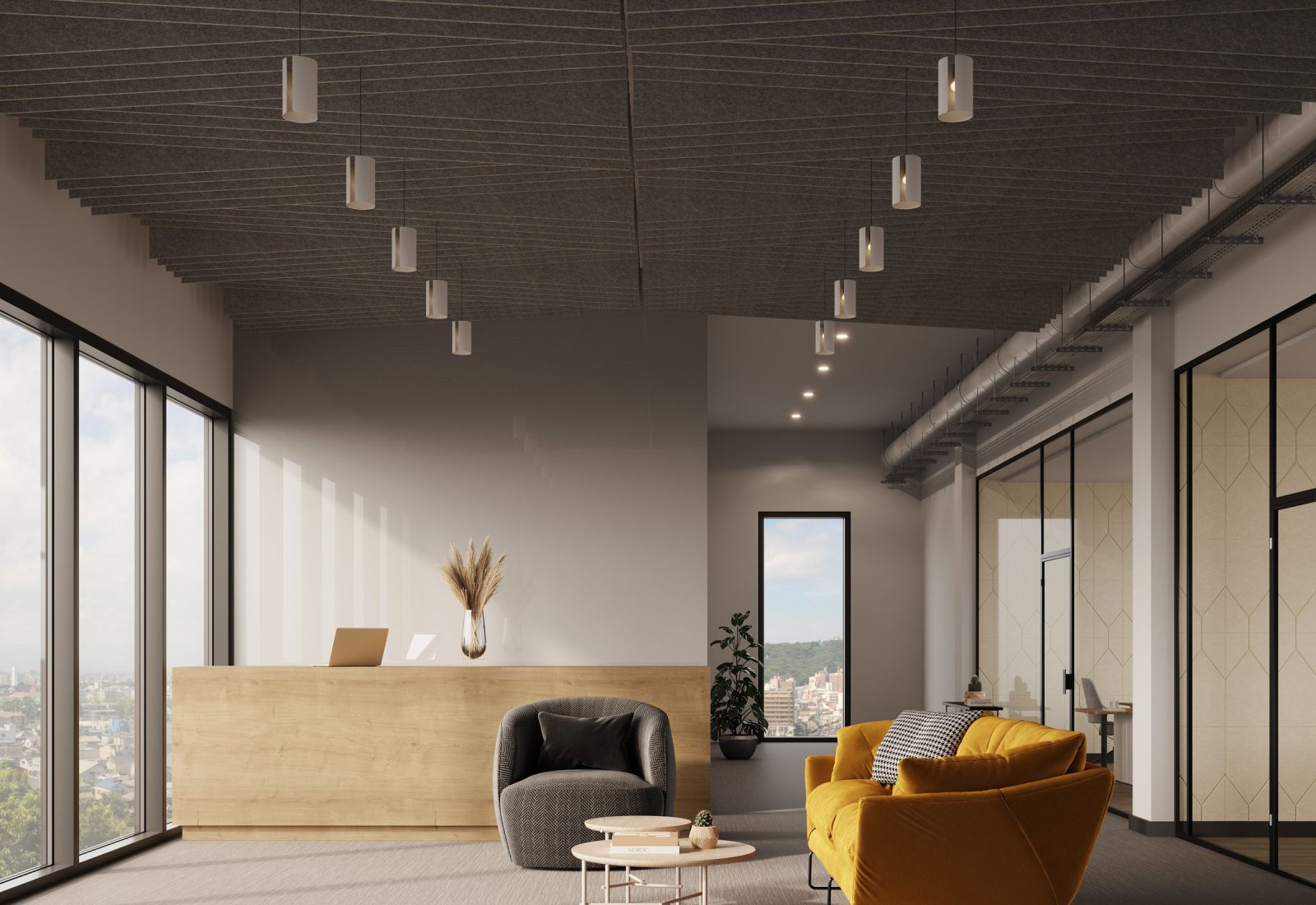 Wing Ceiling Baffles | Grey | Premier Collection