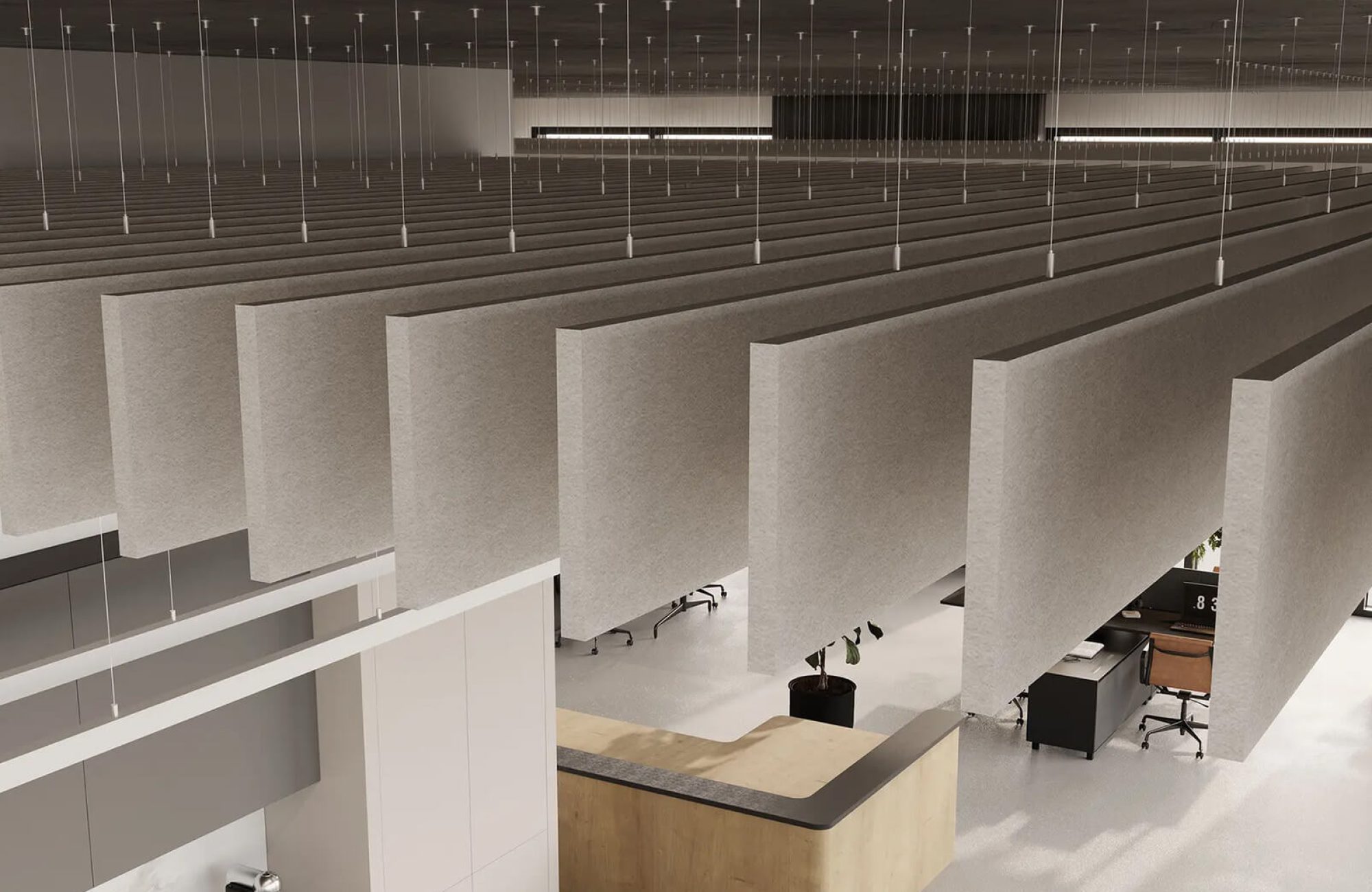 Linear Ceiling Baffles | Almond | Premier Collection