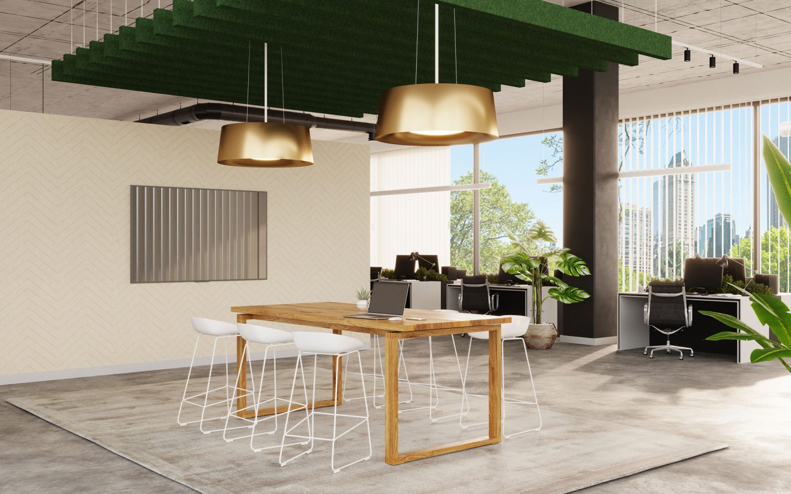 Truss Ceiling Baffles | Oregano | Premier Collection