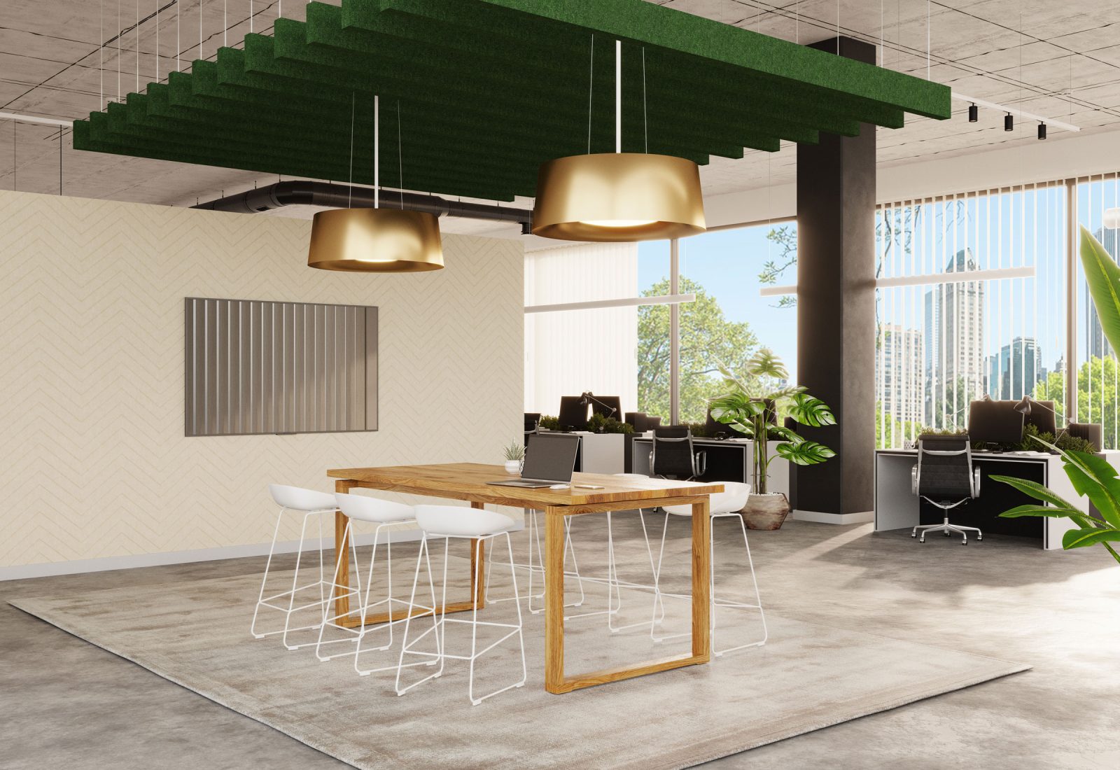 Truss Ceiling Baffles | Oregano | Premier Collection