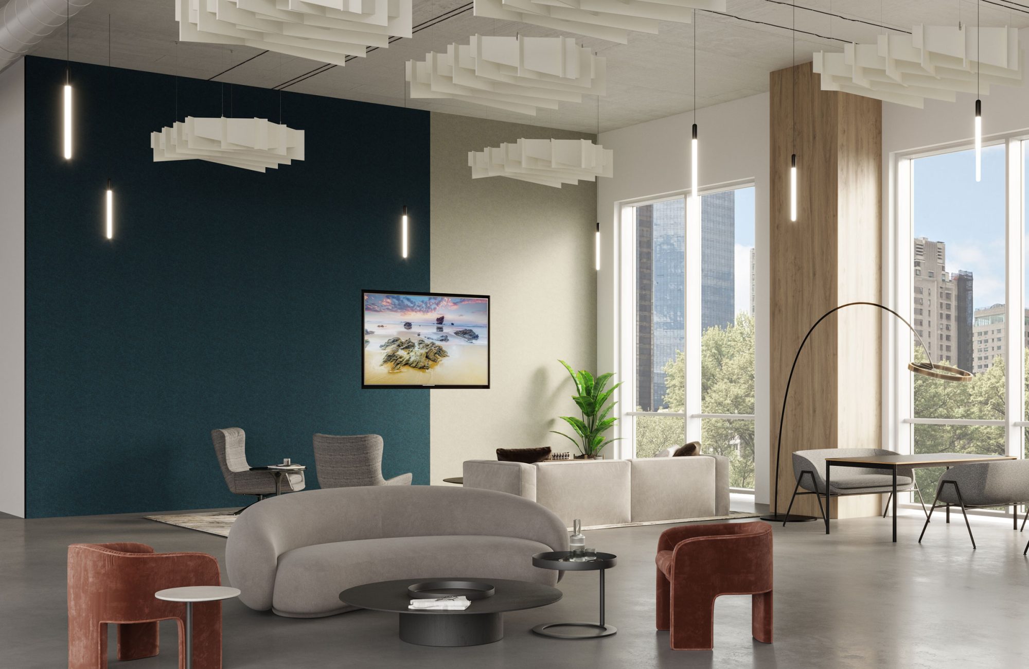 Interlace, Solus Ceiling Clouds | White | Premier Collection