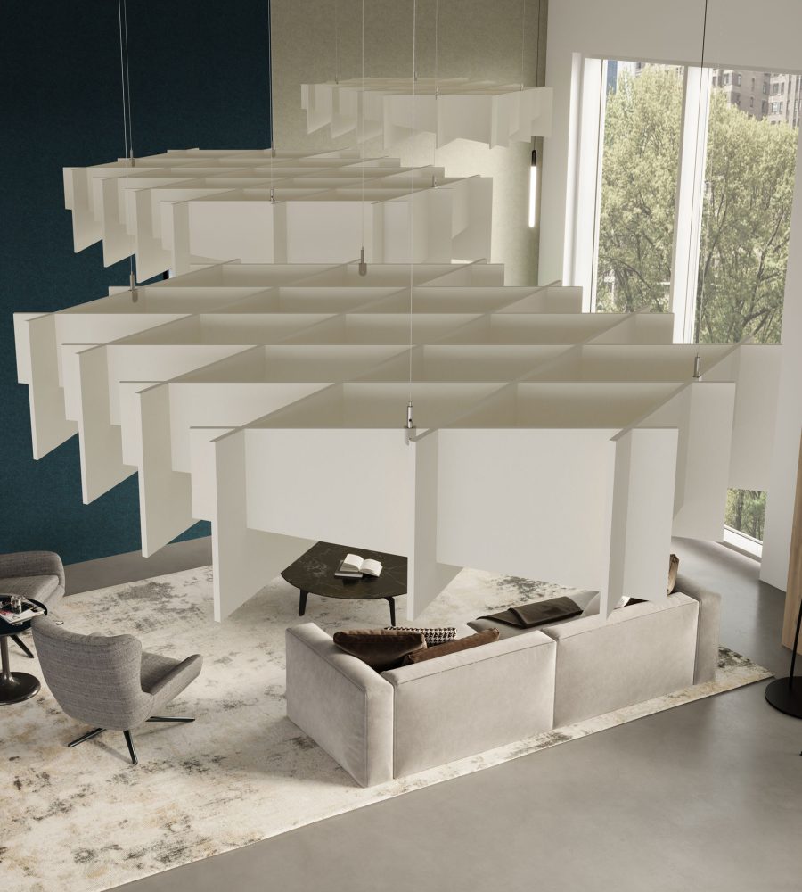 Interlace, Solus Ceiling Clouds | White | Premier Collection