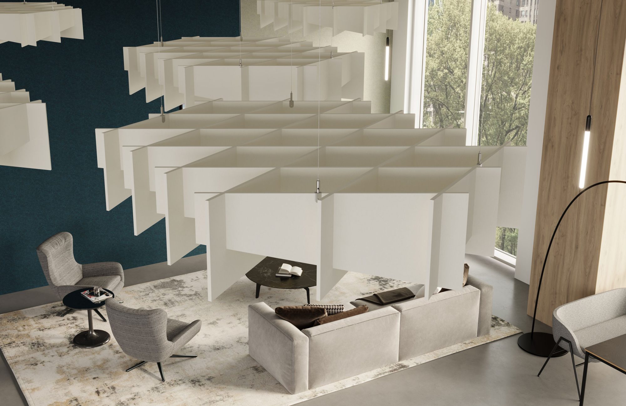 Interlace, Solus Ceiling Clouds | White | Premier Collection