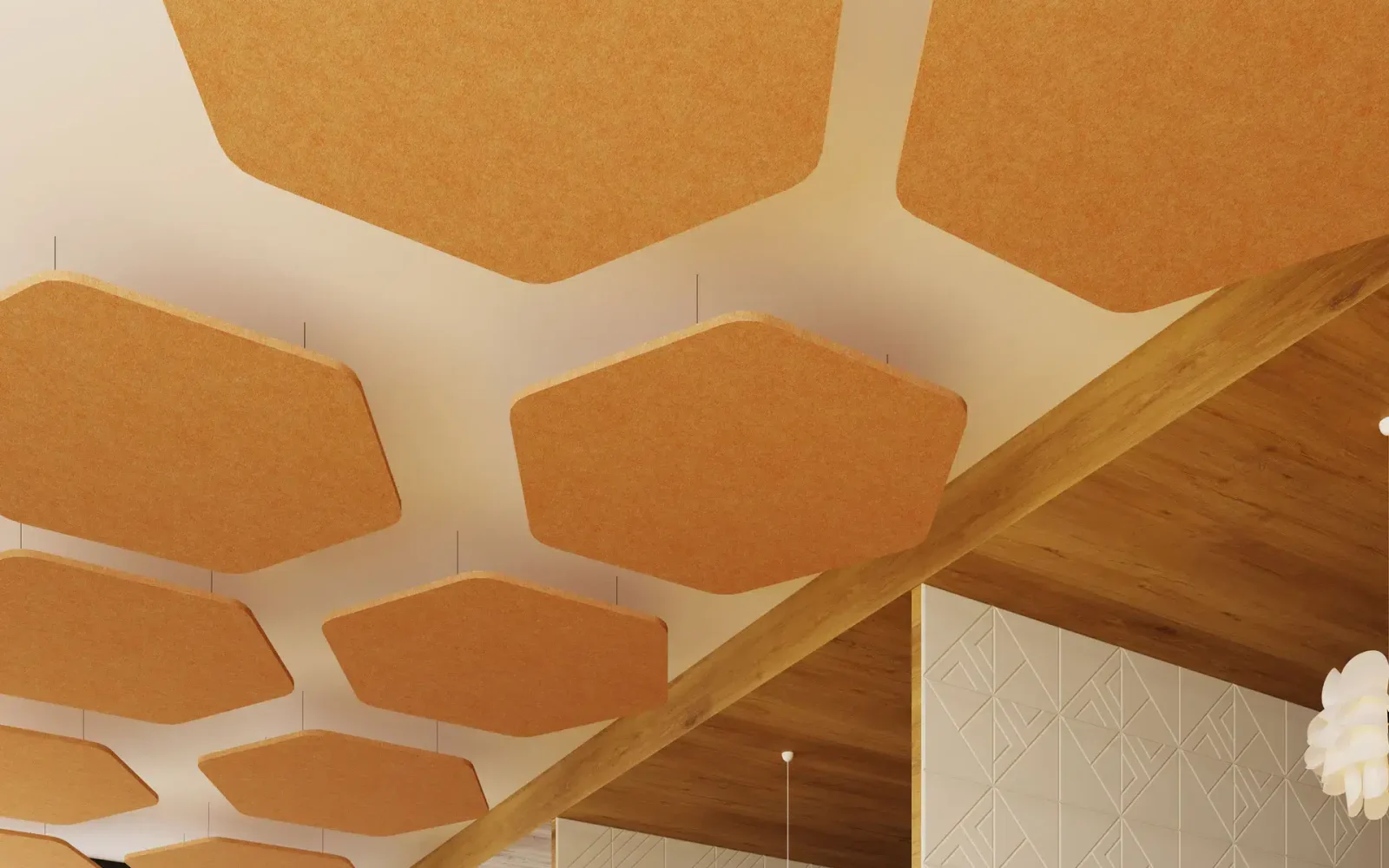 Hexagon Ceiling Clouds | Turmeric | Premier Collection
