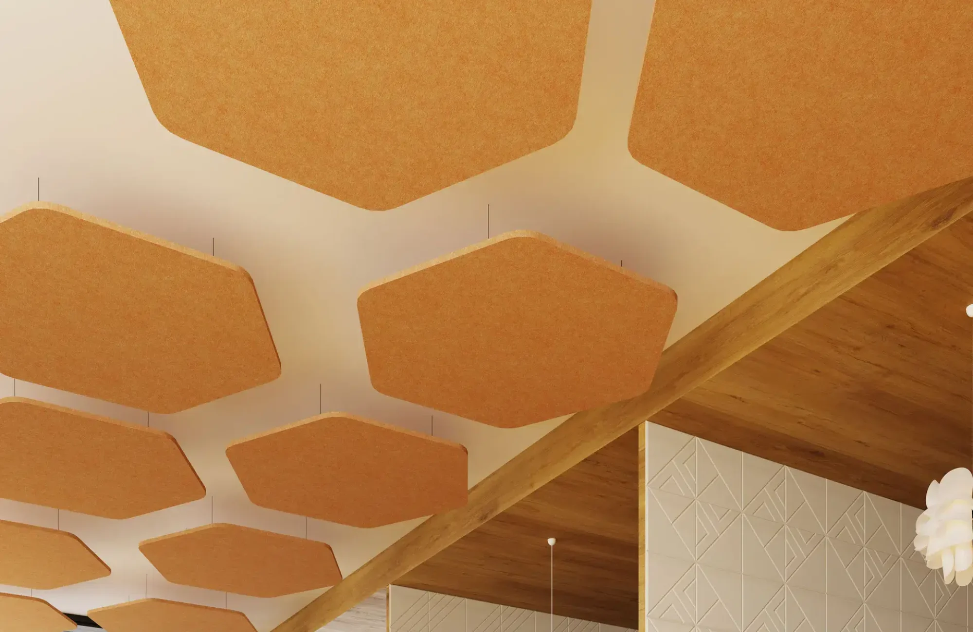 Hexagon Ceiling Clouds | Turmeric | Premier Collection