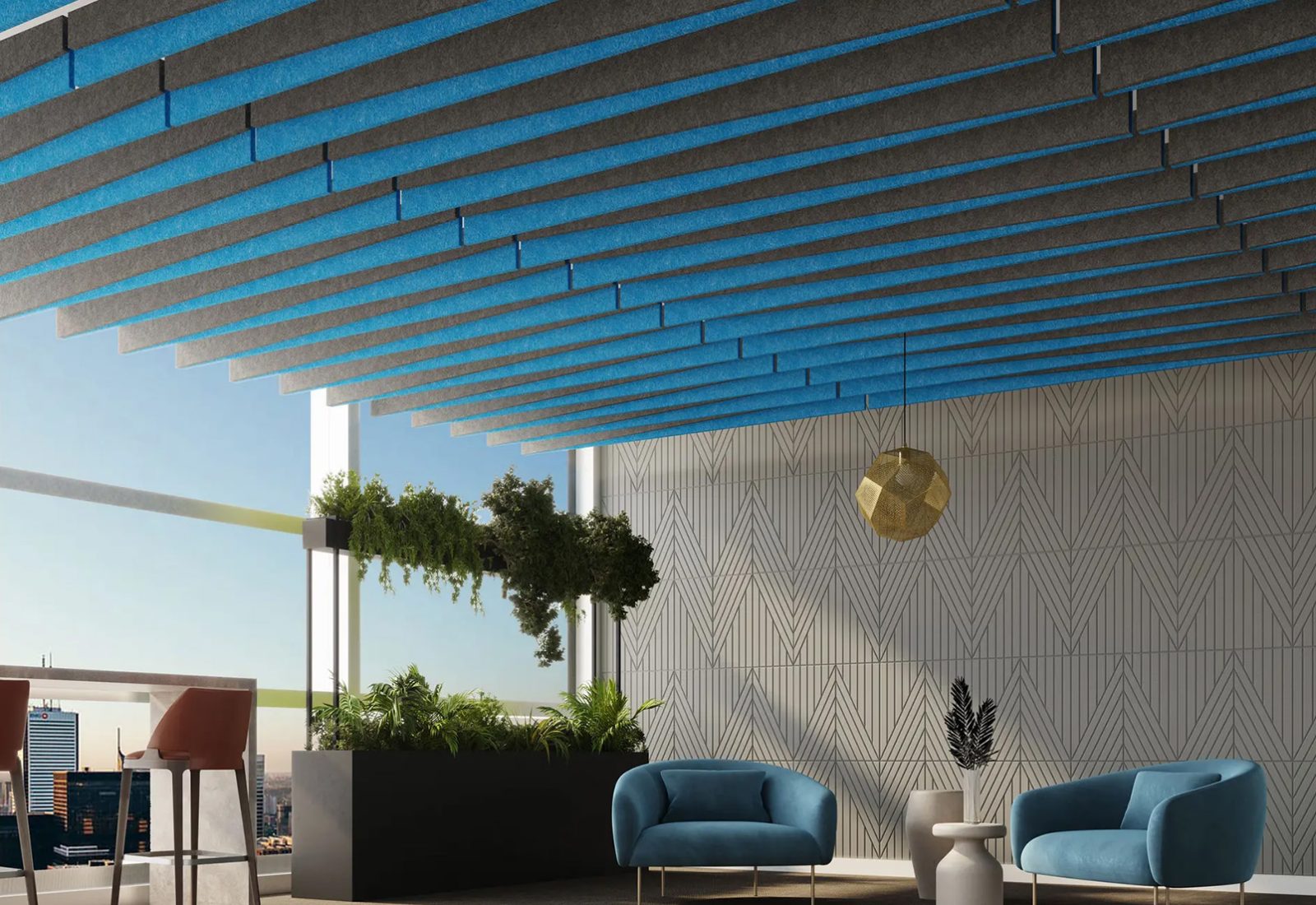 Reveal Acoustic Baffles | Azur, Slate | Premier Collection