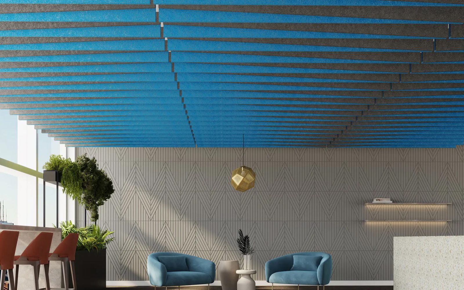 Reveal Acoustic Baffles | Azur, Slate | Premier Collection