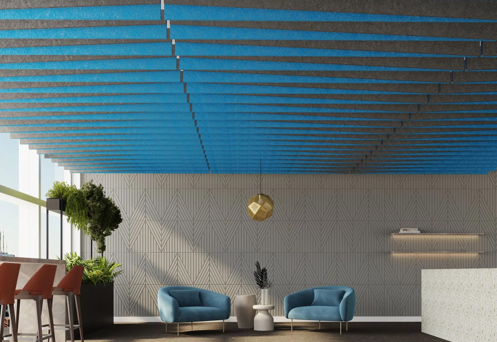 Reveal Acoustic Baffles | Azur, Slate | Premier Collection