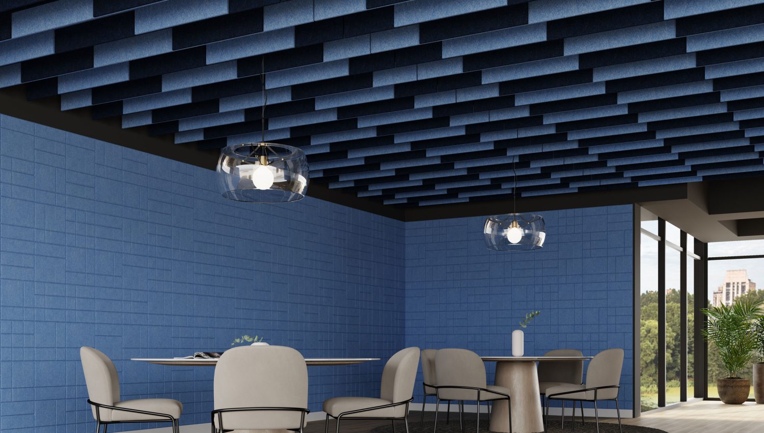Groove Ceiling Baffles | Marine & Midnight | Premier Collection